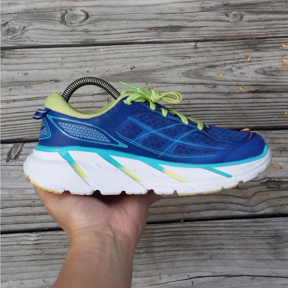 Women Hoka One One Clifton 2 True Blue Mesh Running Shoes Sneakers - Picture 3 of 8